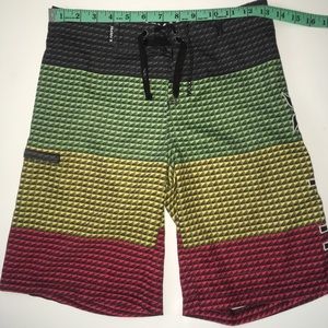 Hurley Rasta colored board shorts